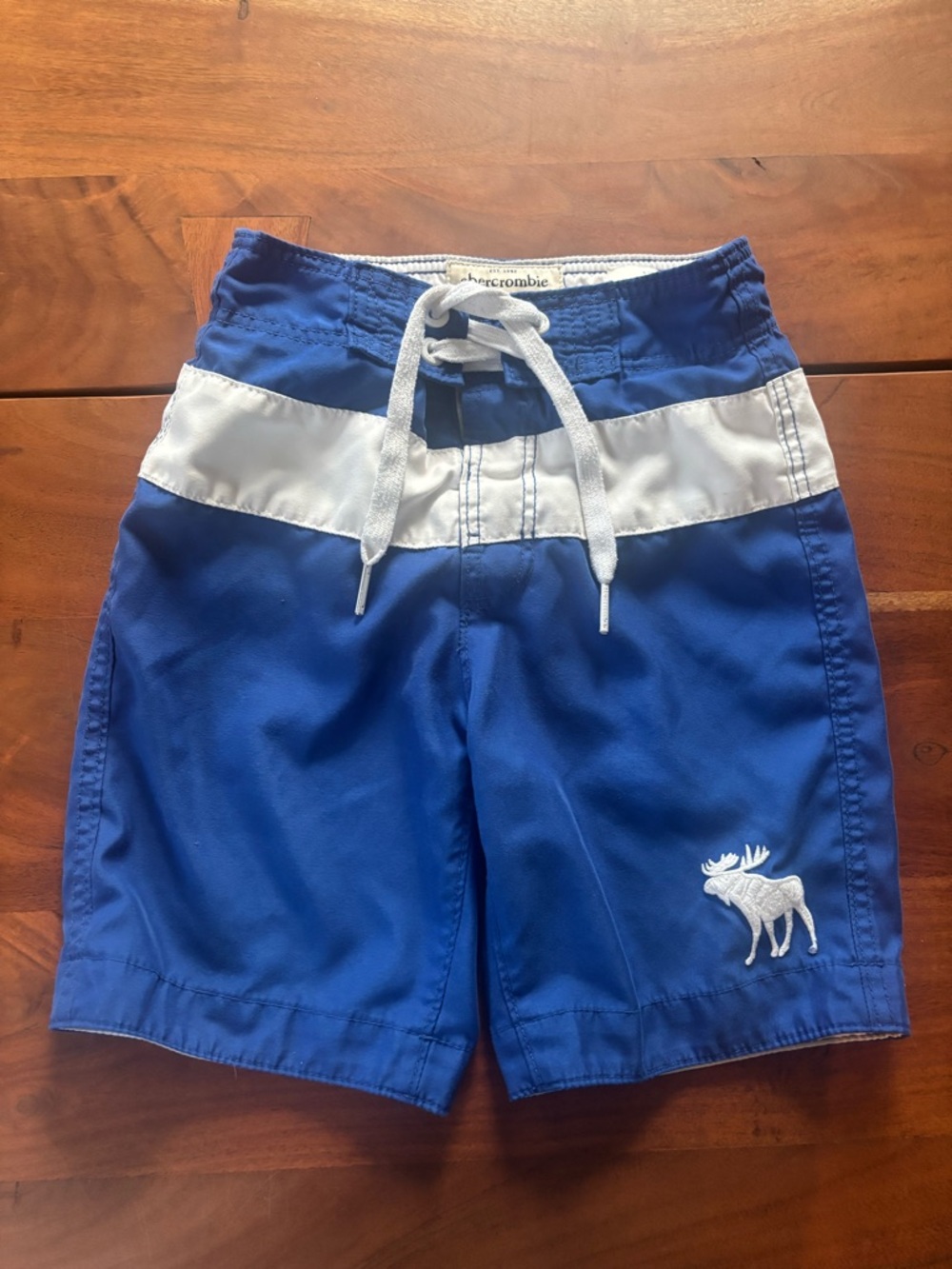Abercrombie Blue & White Boys Swim Trunks Size small